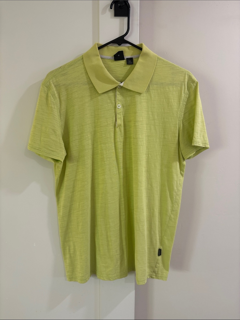 Hugo Boss lightweight and shirred lime green polo. Men M. Excellent condition.